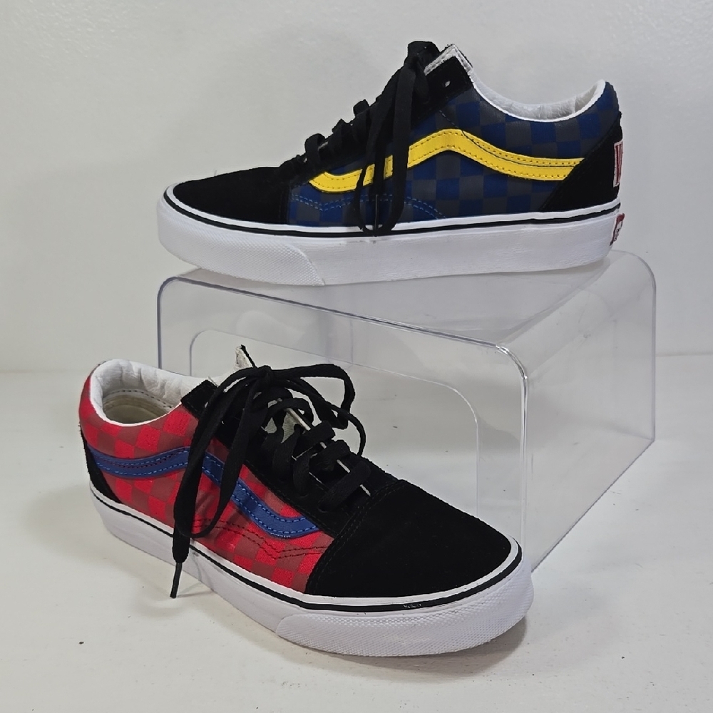 Vans Old Skool OTW Rally Red Blue & Black Checkered Lo Top Sneakers 7